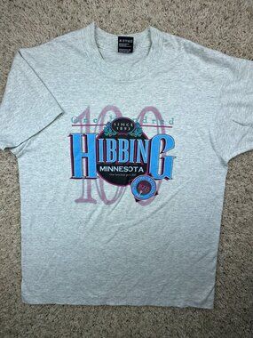 VTG 1993 Hibbing Minnesota T Shirt Gray Short Sleeve Large Fotl USA Made 100 Yrs